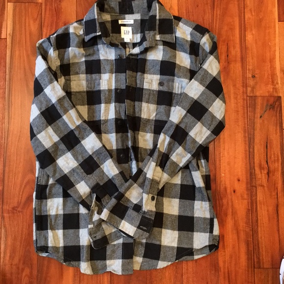Gap Standard Fit Grey and Black Flannel - Picture 2 of 3